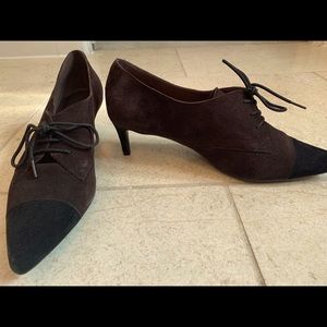 Brown and Black Suede Vaneli Pumps